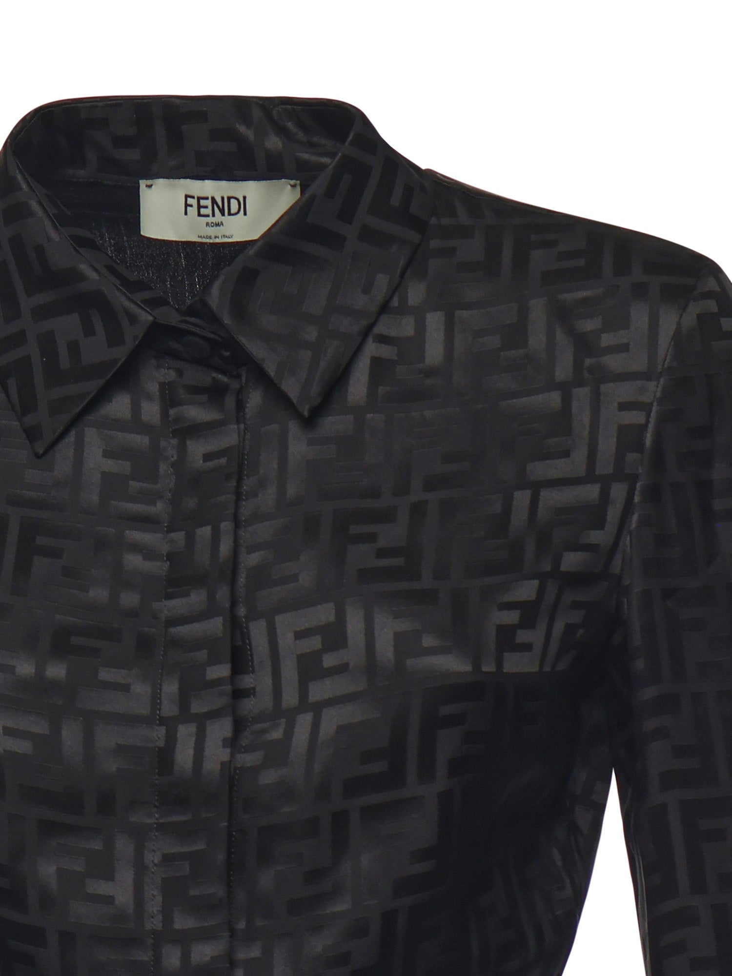 Camicia cropped in seta FF jacquard FS7994 AJ0ZF0GME FENDI 