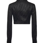 Camicia cropped in seta FF jacquard FS7994 AJ0ZF0GME FENDI 