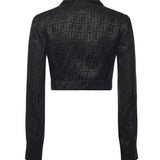 Camicia cropped in seta FF jacquard FS7994 AJ0ZF0GME FENDI 