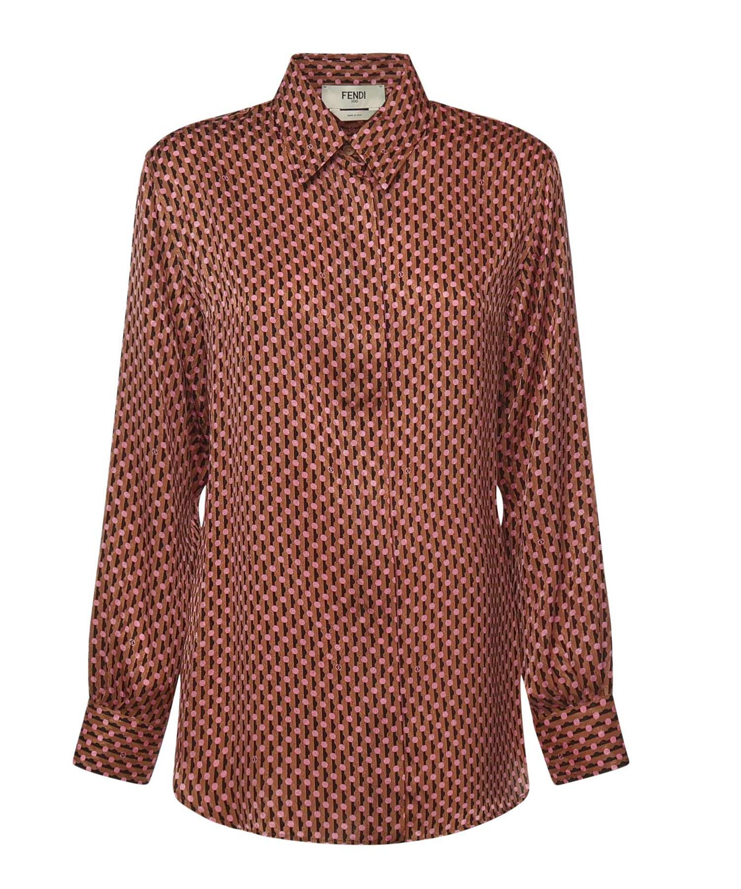 Camicia in seta jacquard Fendi Dots FS8293 AVJ2F1TRM FENDI 