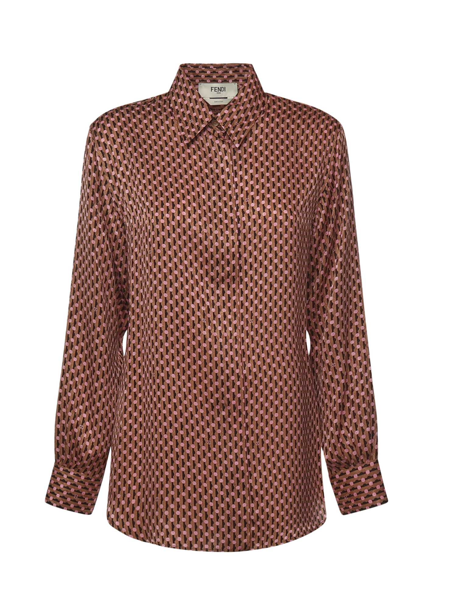 Camicia in seta jacquard Fendi Dots FS8293 AVJ2F1TRM FENDI 