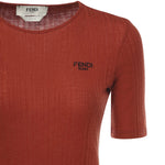 Maglia maniche corte in lana con logo<BR/> FS9750 AVFEF1T6K FENDI 