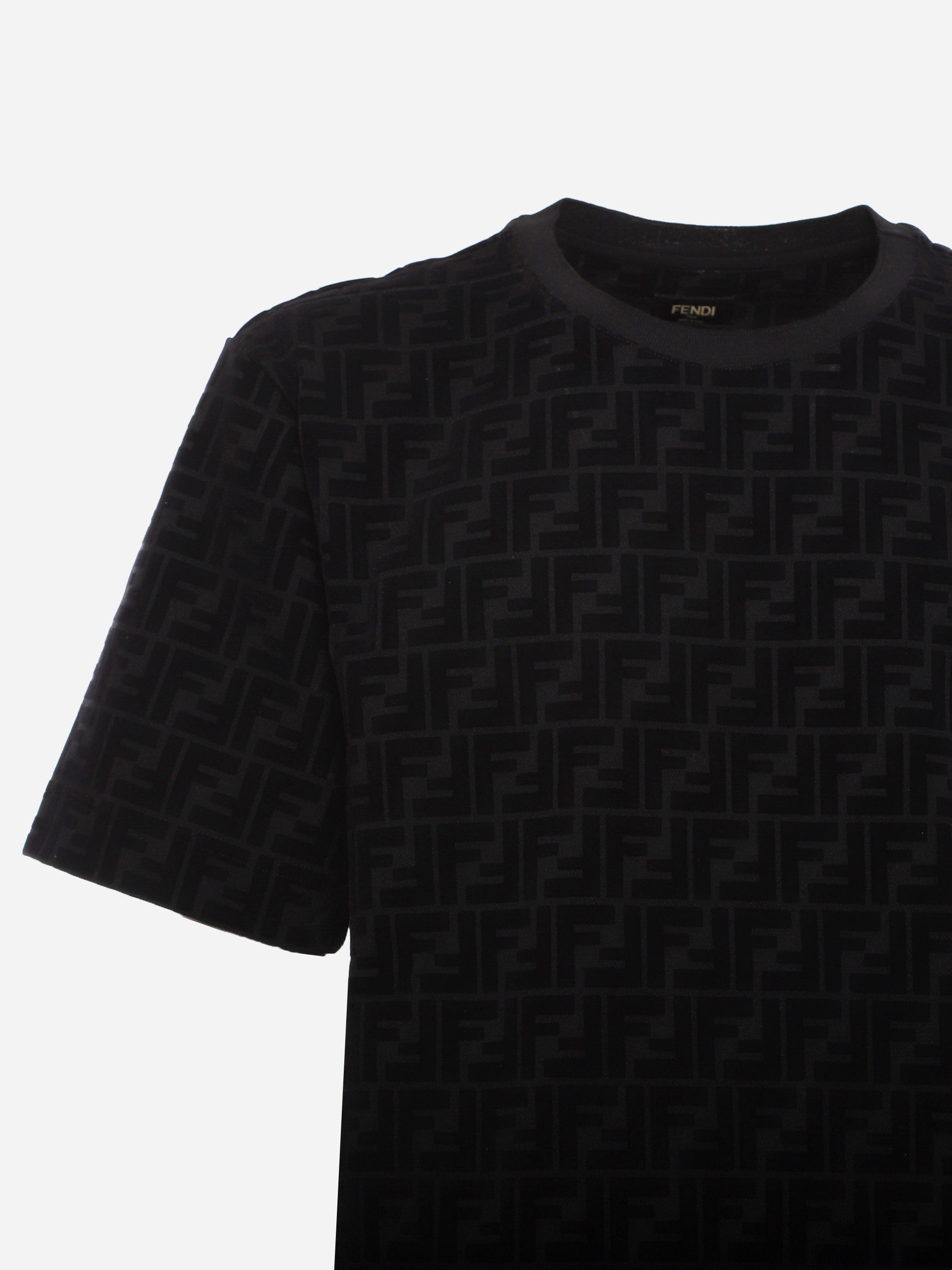 T-shirt in piqué FF Jacquard FY0936 A7D5F0ABB FENDI 