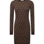 Abito in cotone con stampa logo all-over FZDC83 ASJTF0GGE FENDI 