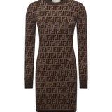 Abito in cotone con stampa logo all-over FZDC83 ASJTF0GGE FENDI 