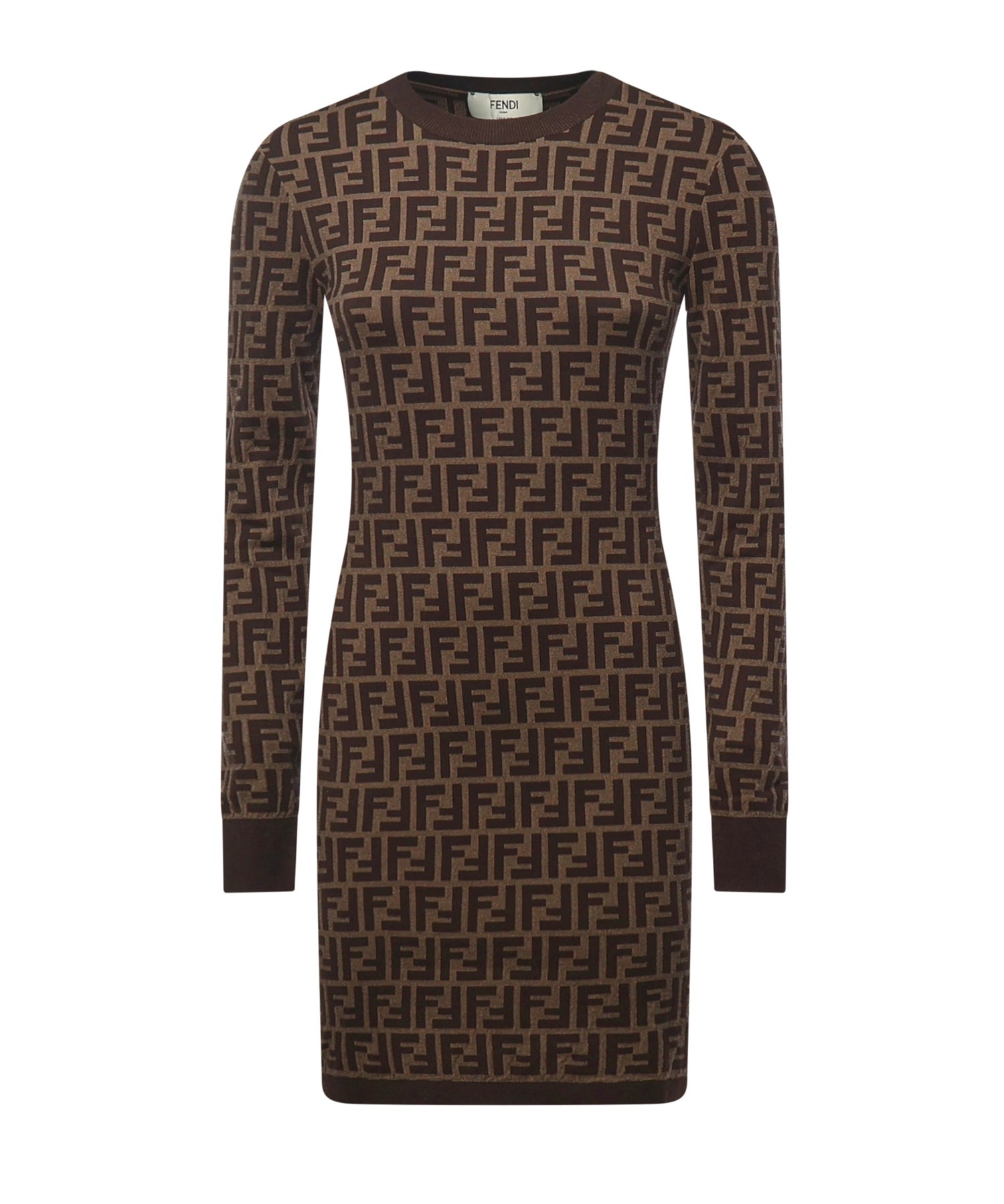 Abito in cotone con stampa logo all-over FZDC83 ASJTF0GGE FENDI 