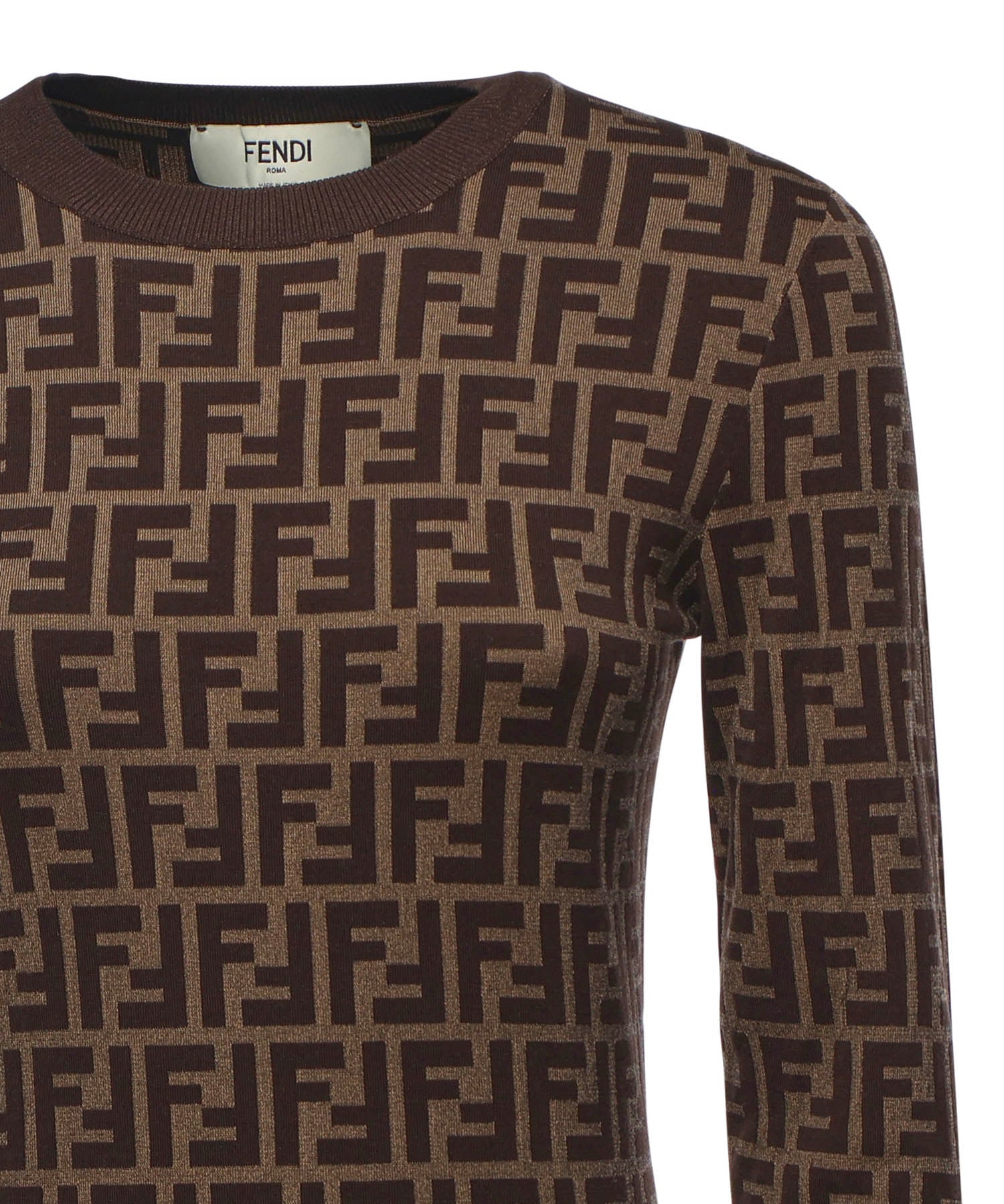 Abito in cotone con stampa logo all-over FZDC83 ASJTF0GGE FENDI 