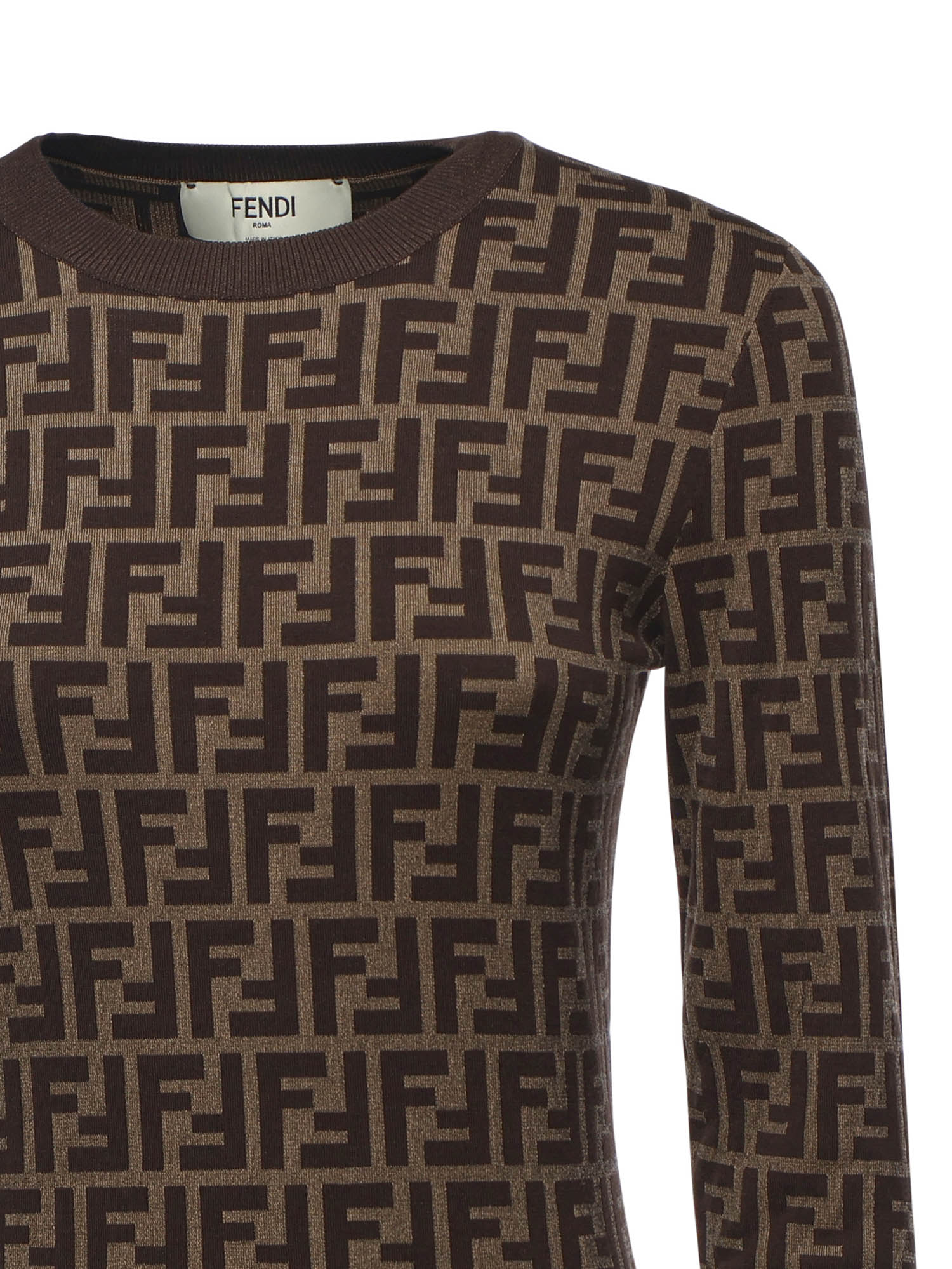 Abito in cotone con stampa logo all-over FZDC83 ASJTF0GGE FENDI 