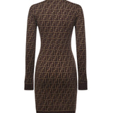 Abito in cotone con stampa logo all-over FZDC83 ASJTF0GGE FENDI 