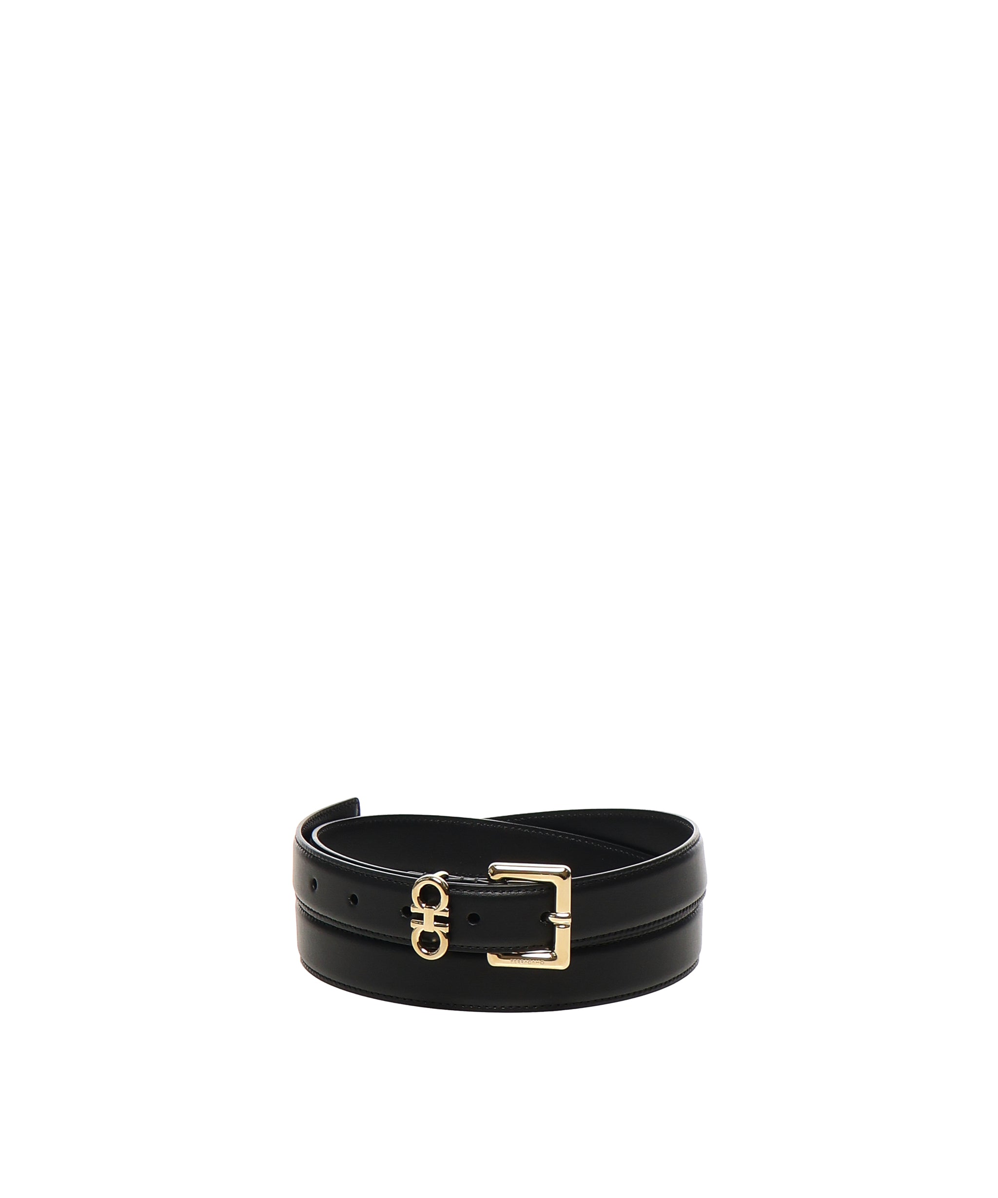 Cintura fissa con doppio Gancini 230346 780415001 FERRAGAMO 