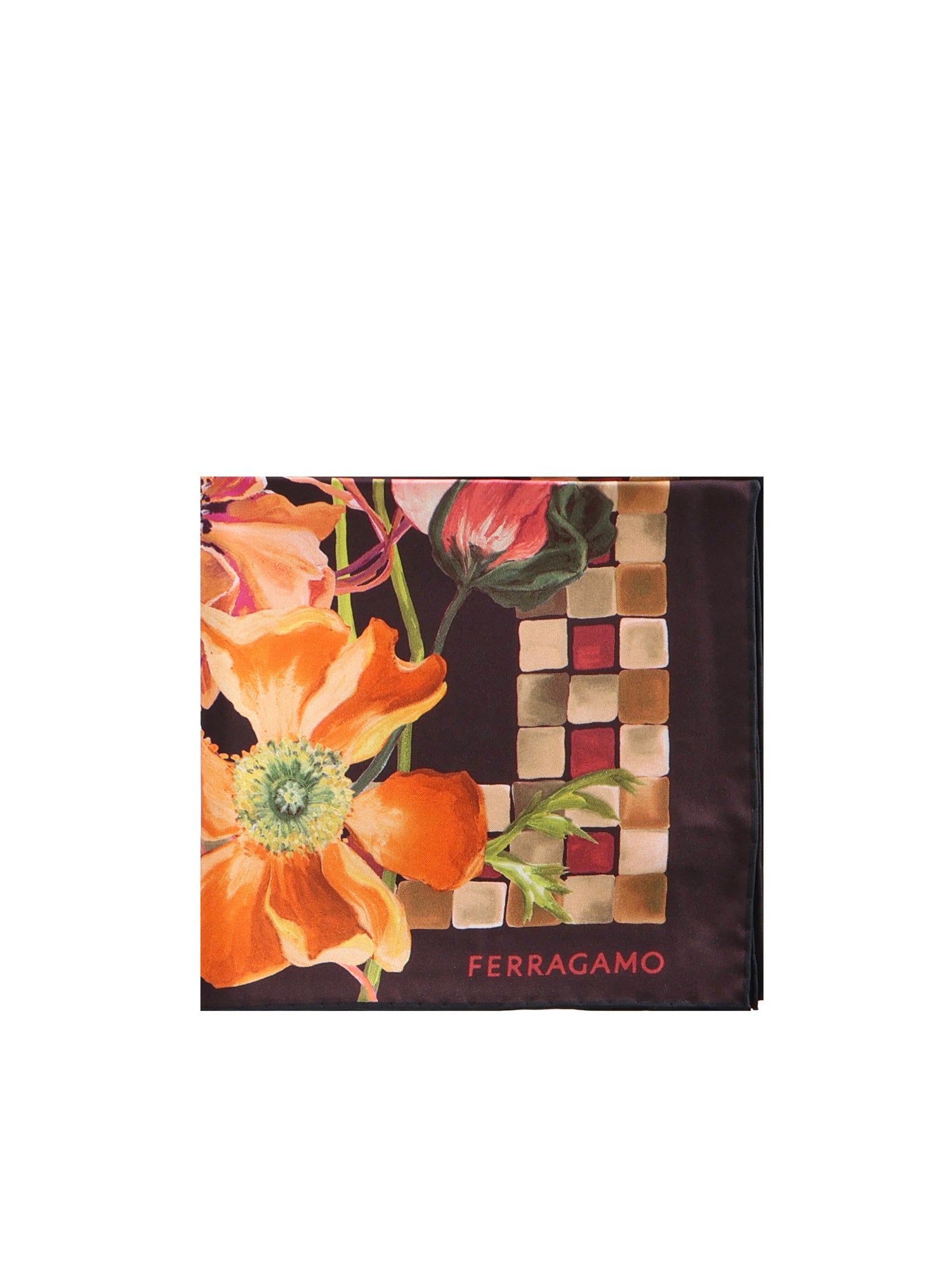 Foulard in seta con stampa 310207 785303002 FERRAGAMO 