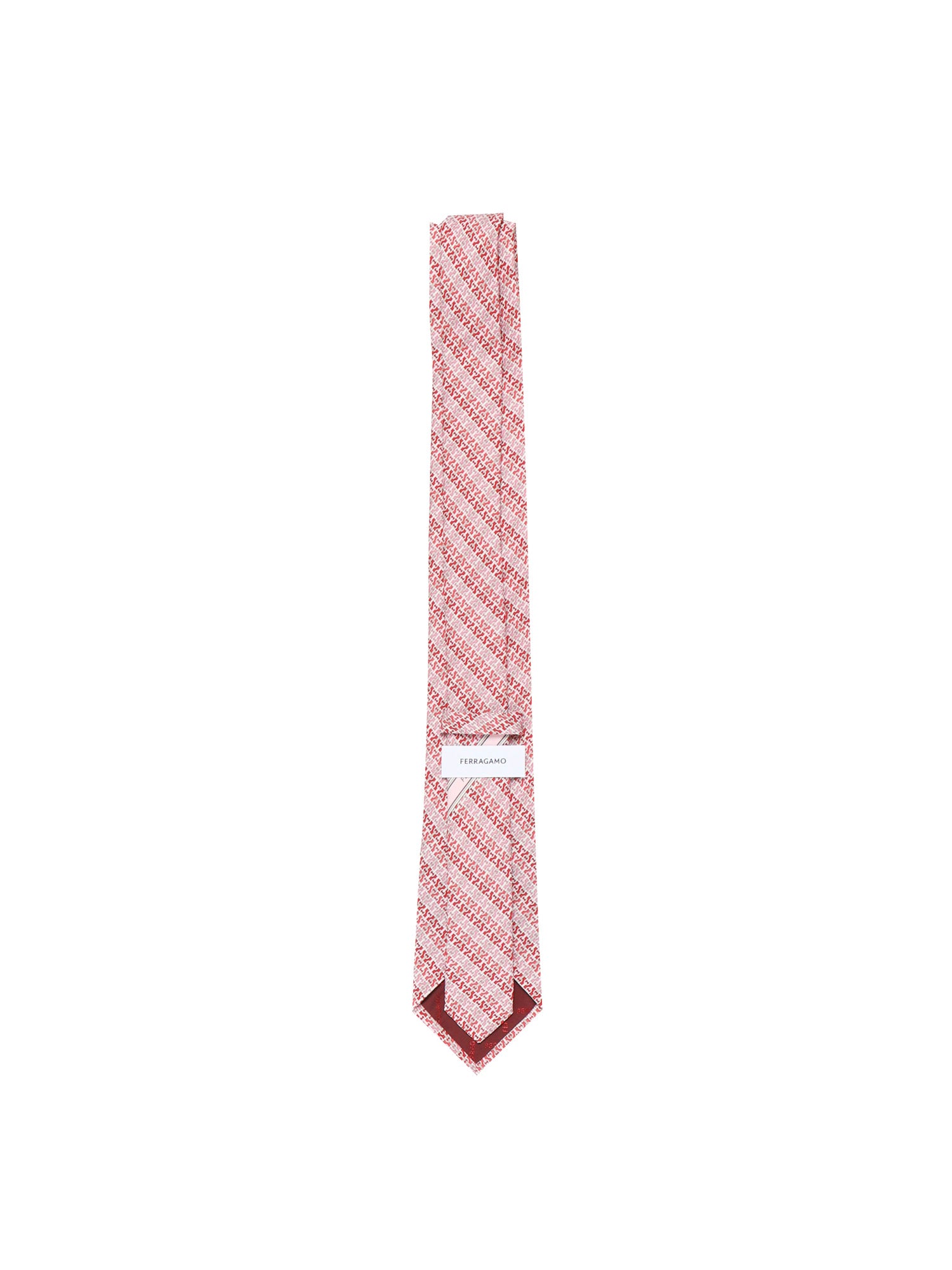Cravatta in seta stampa Gancini chain<BR/> 351298 786571003 FERRAGAMO 