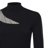 Abito dolcevita con inserti di strass perlati 79AAF803 CMX47899 GENNY 