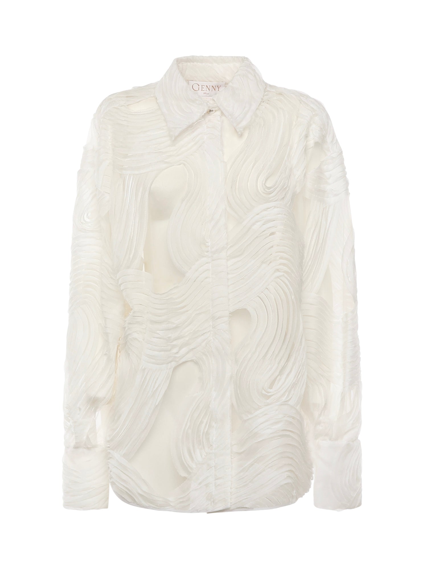 Camicia in tulle ricamato 79AAL644 JR008003 GENNY 