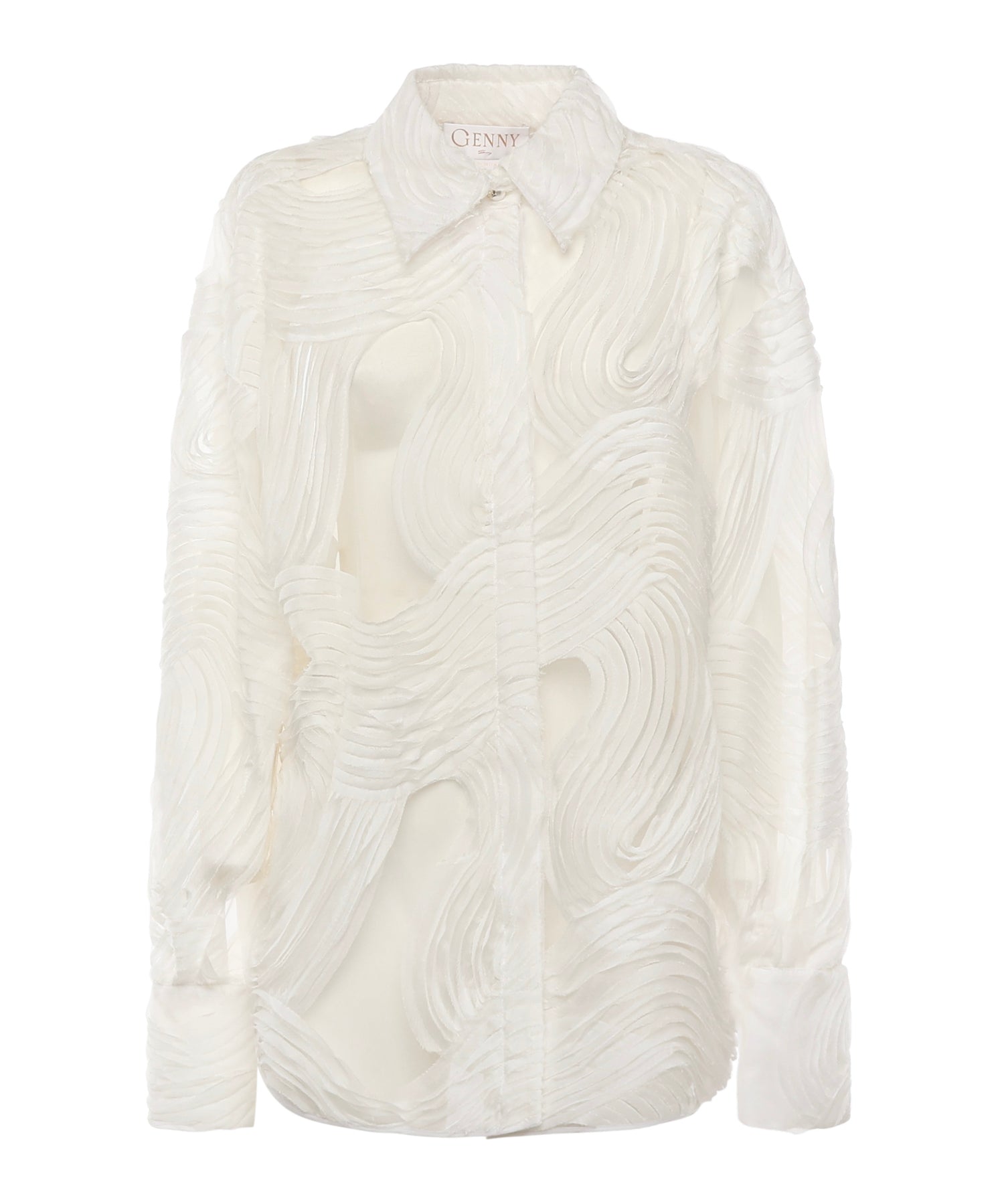 Camicia in tulle ricamato 79AAL644 JR008003 GENNY 