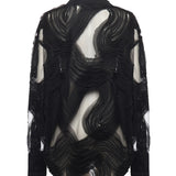 Camicia in tulle ricamato 79AAL644 JR008899 GENNY 