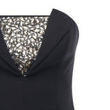 Abito tubino con ricamo di strass 79AAO416 N0356899 GENNY 