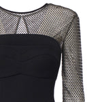 Abito lungo con maniche in rete e strass 79AAO440 N0356899 GENNY 
