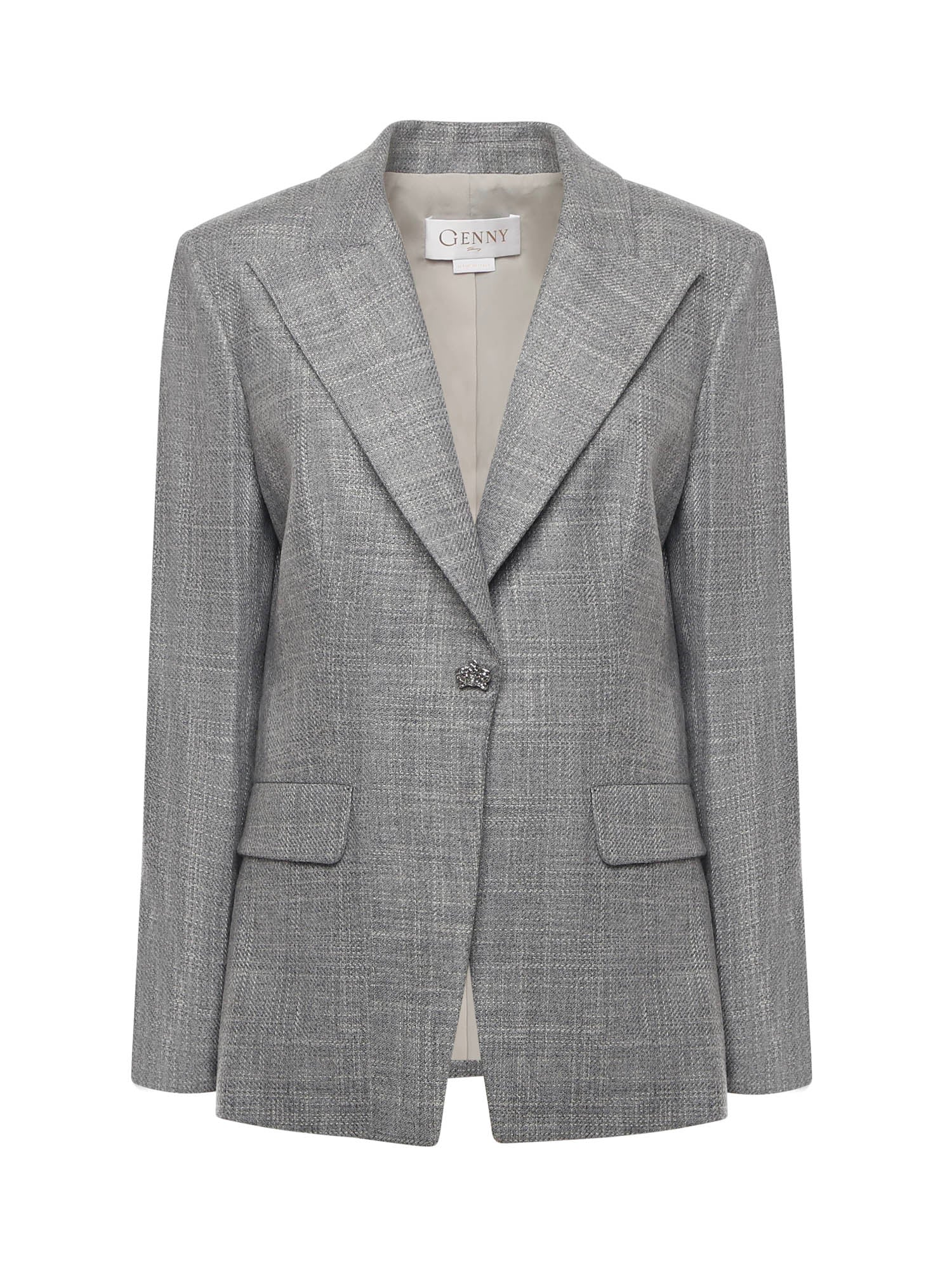 Giacca sartoriale monopetto in flanella 79AAQ509 N0615825 GENNY 