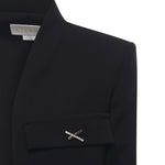 Giacca cropped in cady con dettaglio gioiello a X 79AAQ516 N0356899 GENNY 
