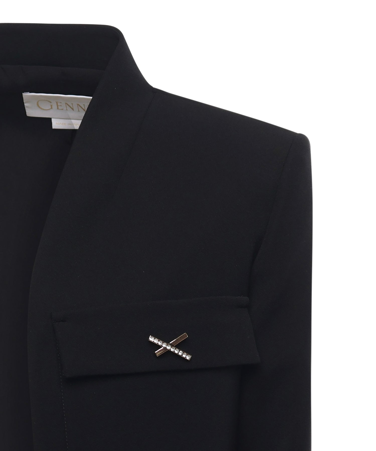 Giacca cropped in cady con dettaglio gioiello a X 79AAQ516 N0356899 GENNY 