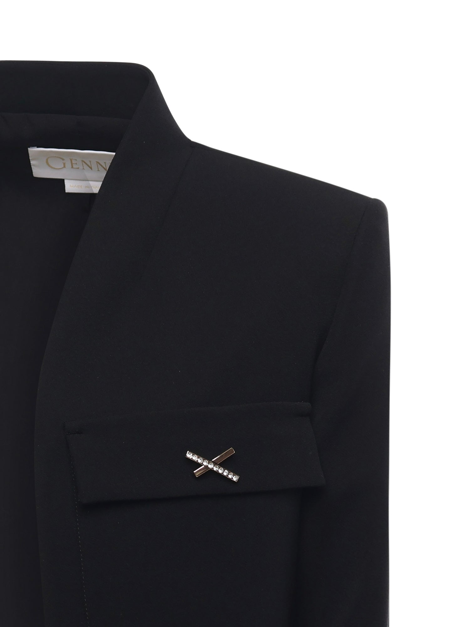 Giacca cropped in cady con dettaglio gioiello a X 79AAQ516 N0356899 GENNY 