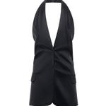 Top incrociato in satin 79AJM692 N0451899 GENNY 