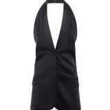 Top incrociato in satin 79AJM692 N0451899 GENNY 