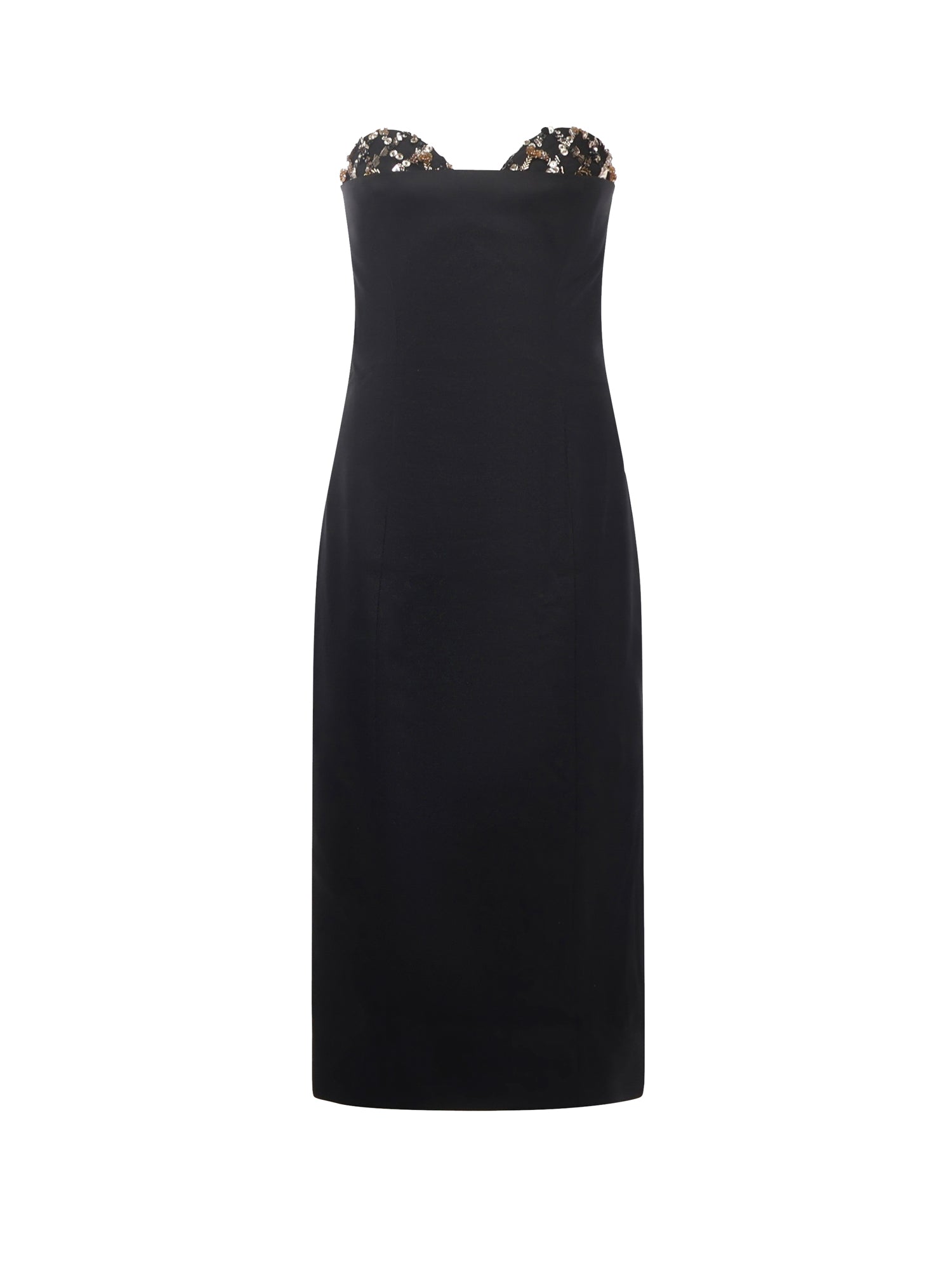 Abito midi con ricamo gioiello 79AJO473 N0278899 GENNY 