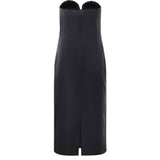 Abito midi con ricamo gioiello 79AJO473 N0278899 GENNY 