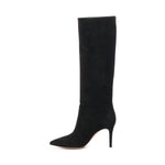 Stivali in camoscio G80626 85RICC45NERO GIANVITO ROSSI 