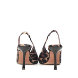 Décolleté slingback Holly in raso stampa animalier HOLLY 90 RASOLEOPARD GIULIANO GALIANO 