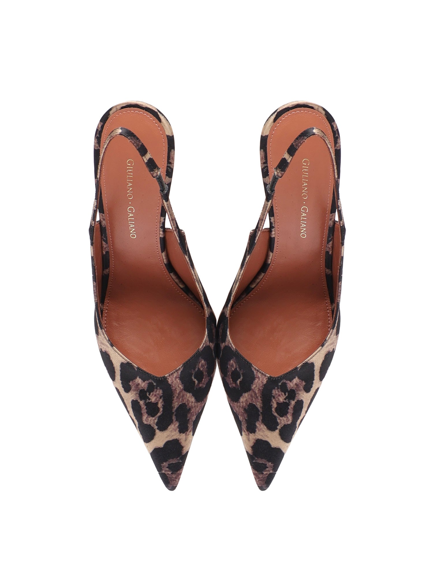 Décolleté slingback Holly in raso stampa animalier HOLLY 90 RASOLEOPARD GIULIANO GALIANO 