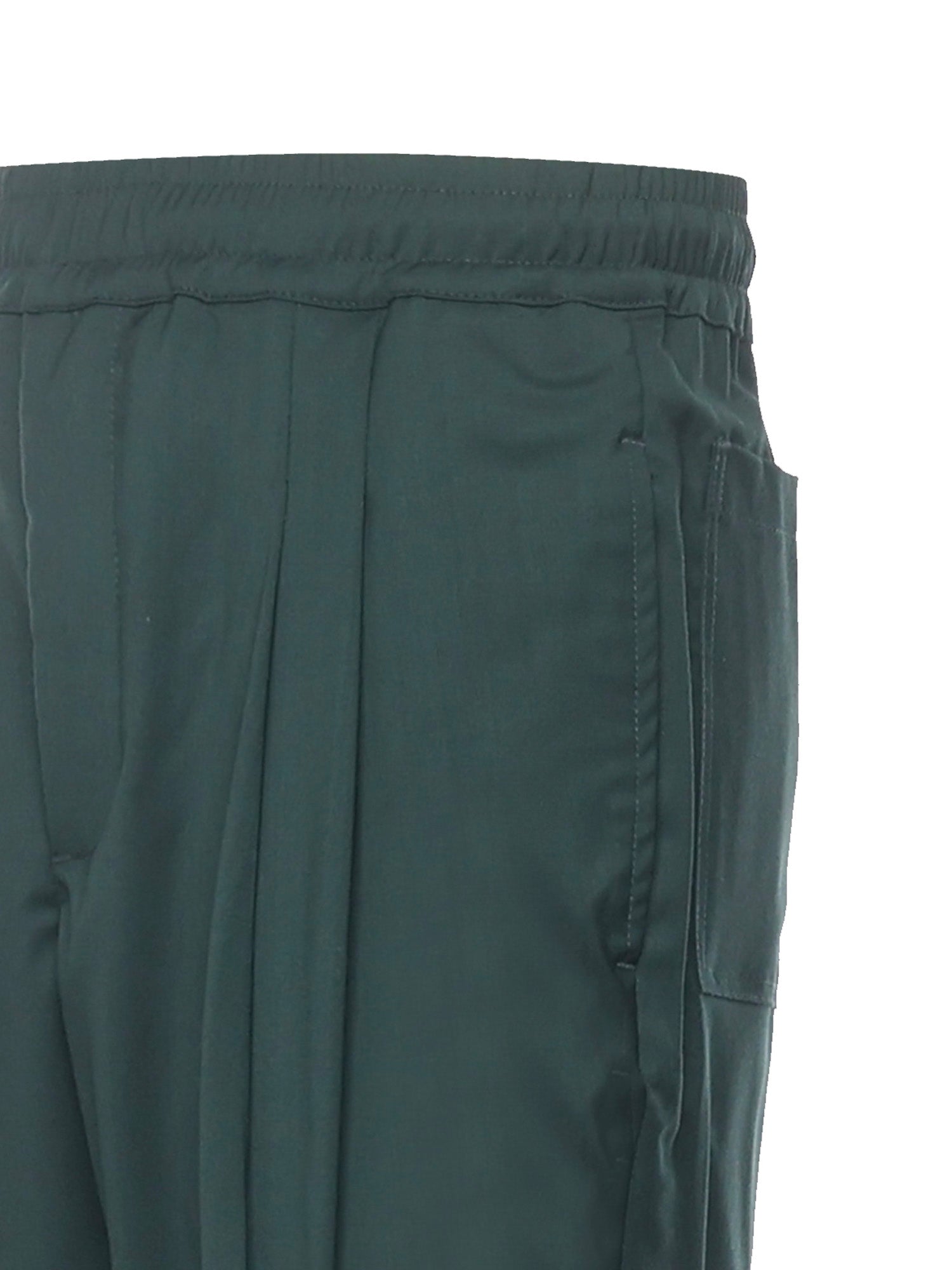 Pantaloni Niklas in fresco lana<BR/> NIKLAS VERDE SCURO GIULIANO GALIANO 