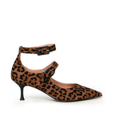 Pumps slingback Thalia in camoscio TALUCI LEOFLO BRANDY/VERLUX NERO GIULIANO GALIANO 
