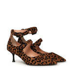 Pumps slingback Thalia in camoscio TALUCI LEOFLO BRANDY/VERLUX NERO GIULIANO GALIANO 