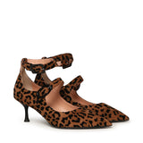 Pumps slingback Thalia in camoscio TALUCI LEOFLO BRANDY/VERLUX NERO GIULIANO GALIANO 