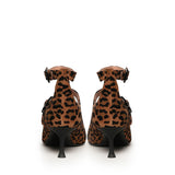 Pumps slingback Thalia in camoscio TALUCI LEOFLO BRANDY/VERLUX NERO GIULIANO GALIANO 