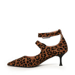 Pumps slingback Thalia in camoscio TALUCI LEOFLO BRANDY/VERLUX NERO GIULIANO GALIANO 