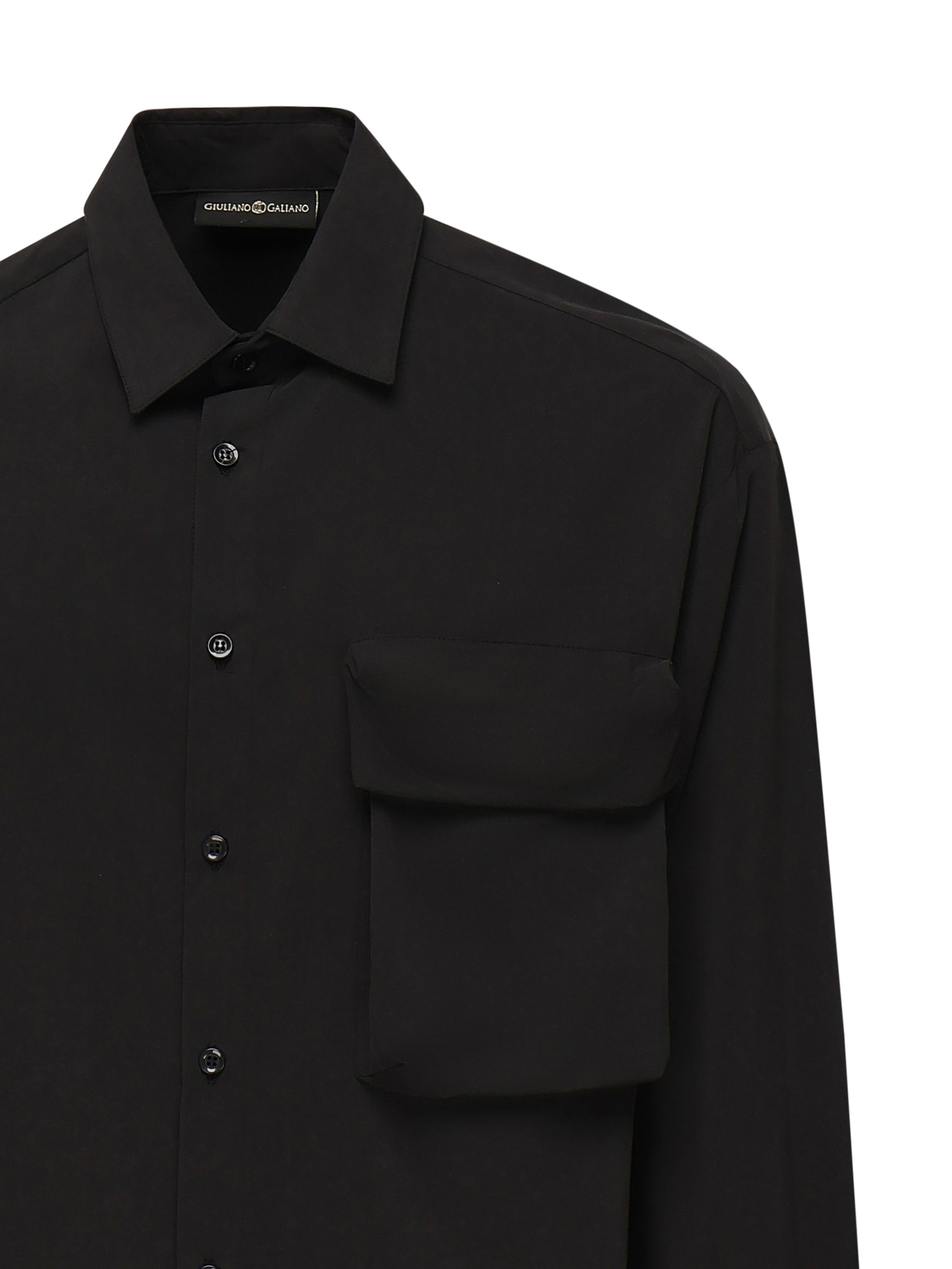 Camicia Wolf con tasca sul petto WOLF -NERO GIULIANO GALIANO 