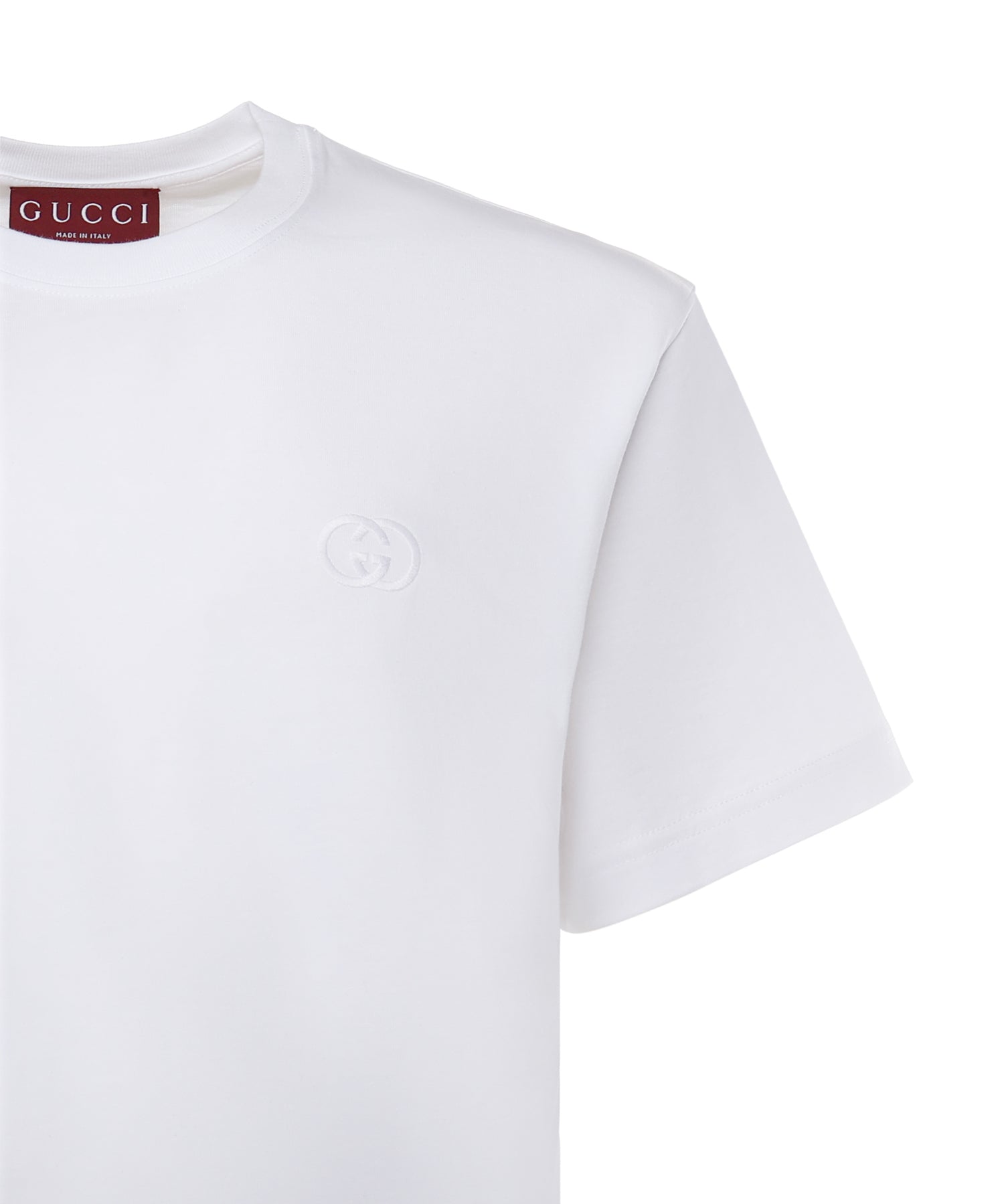 T-shirt in cotone con ricamo logo 796395 XJHKE9692 GUCCI 