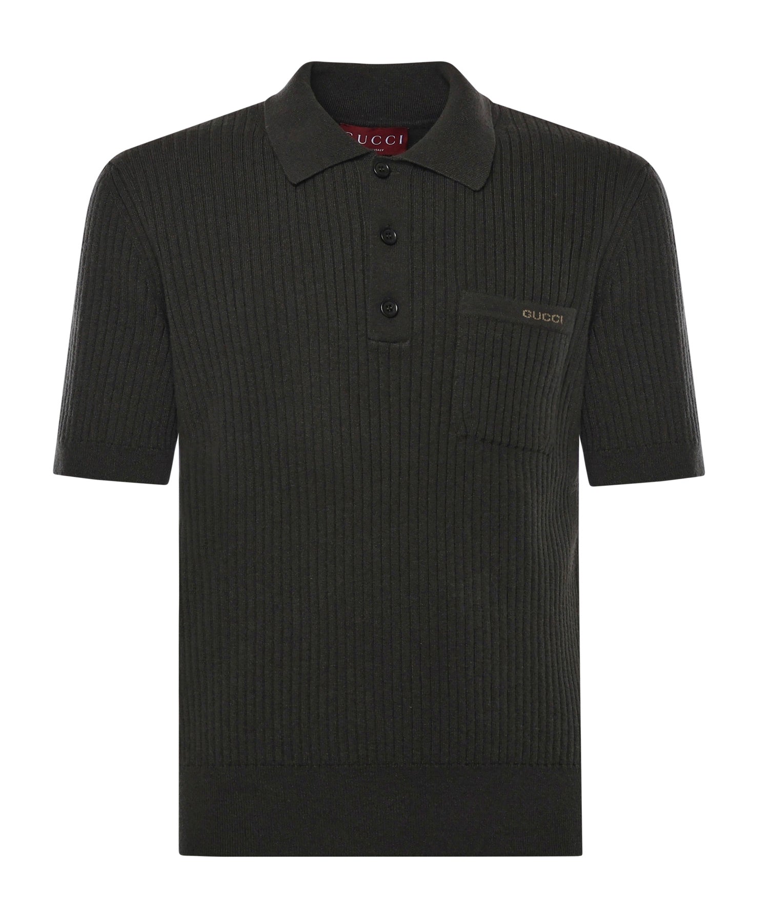 Polo in maglia di lana e cashmere a coste 833503 XKEYU3026 GUCCI 