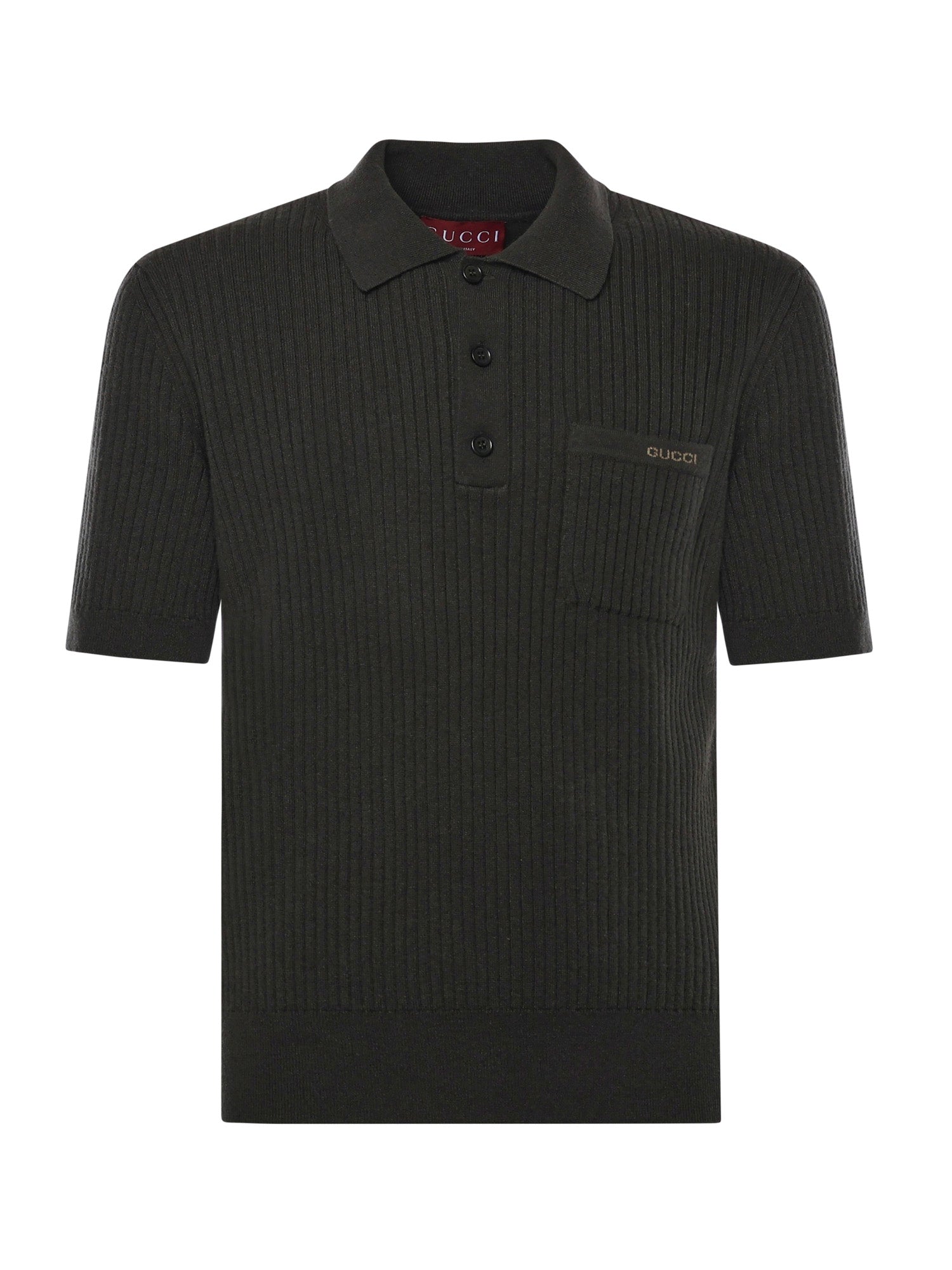 Polo in maglia di lana e cashmere a coste 833503 XKEYU3026 GUCCI 