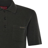 Polo in maglia di lana e cashmere a coste 833503 XKEYU3026 GUCCI 