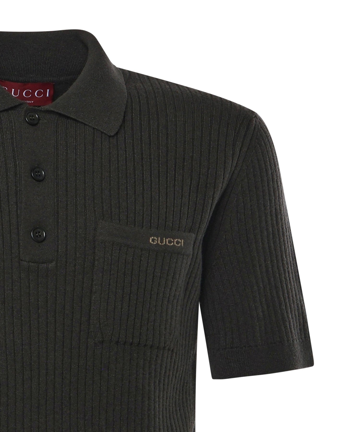 Polo in maglia di lana e cashmere a coste 833503 XKEYU3026 GUCCI 