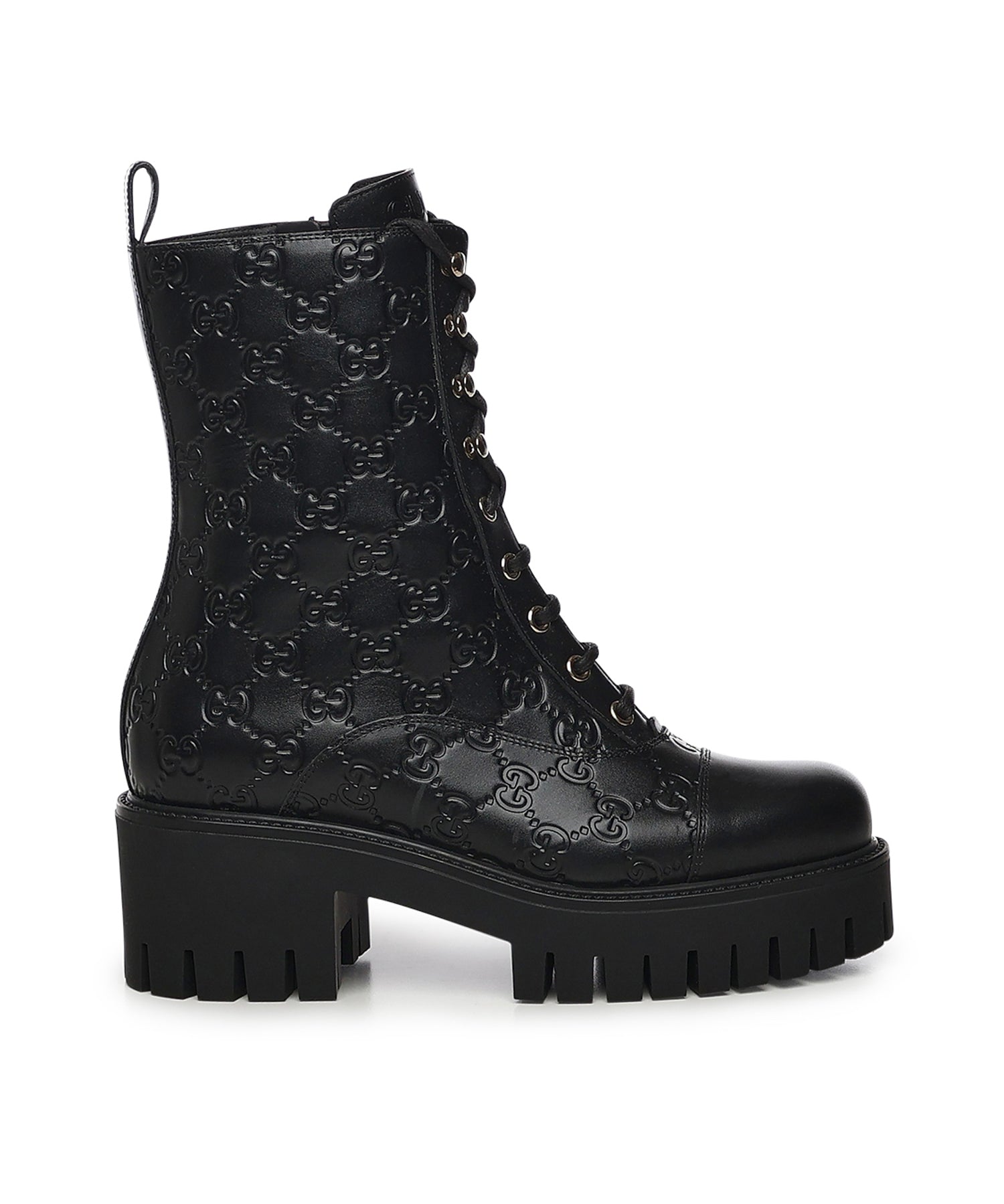 Stivaletto stringato in pelle GG 840739 AAE5Q1000 GUCCI 