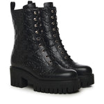 Stivaletto stringato in pelle GG 840739 AAE5Q1000 GUCCI 