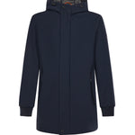 Parka con cappuccio e logo HE9440013 BLUE HESKIMO 