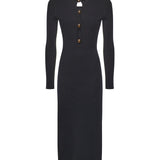 Vestito midi maglia a costine 5BGK55 5891ZJBLK MARCIANO BY GUESS 