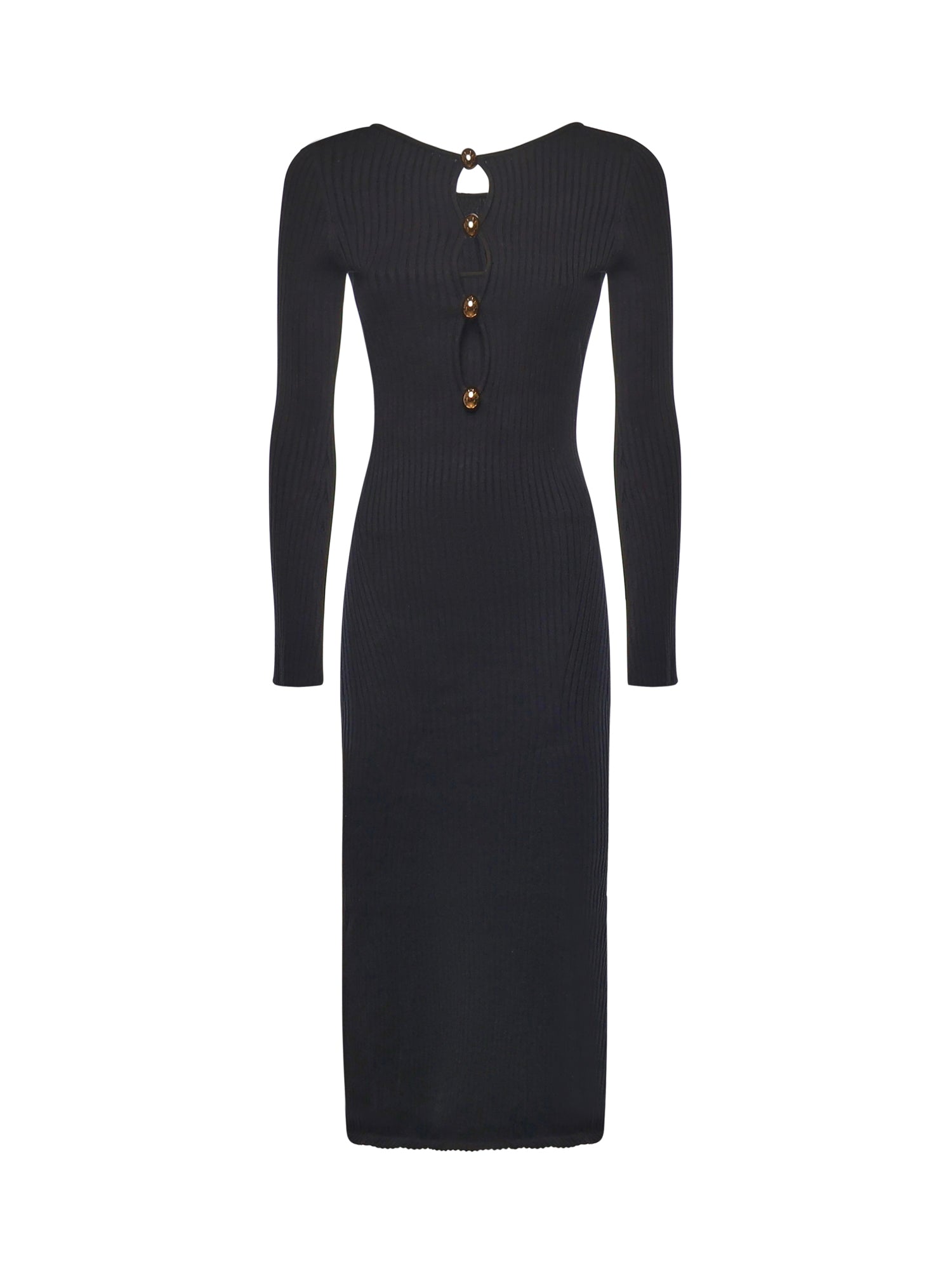 Vestito midi maglia a costine 5BGK55 5891ZJBLK MARCIANO BY GUESS 